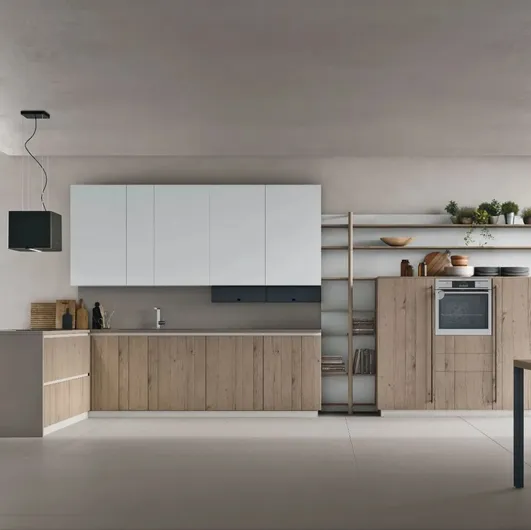 Modern kitchen with Natural 09 peninsula by Stosa.