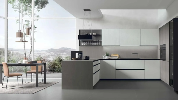 Modern Kitchen with Aliant 06 Island by Stosa