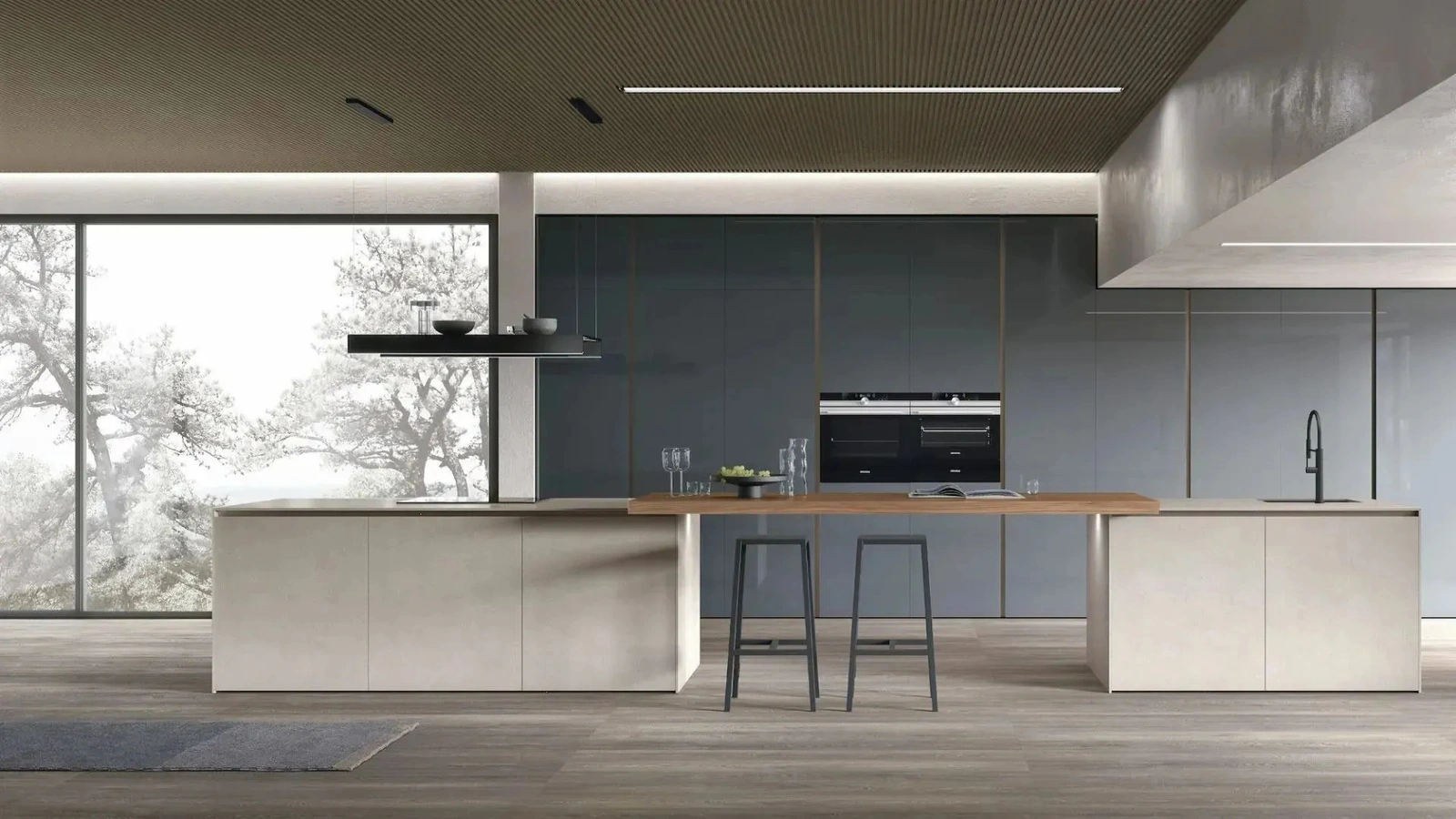 Modern Kitchen with Aliant 07 Island by Stosa