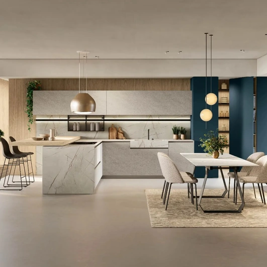 Modern Kitchen with Metropolis 02 Island by Stosa