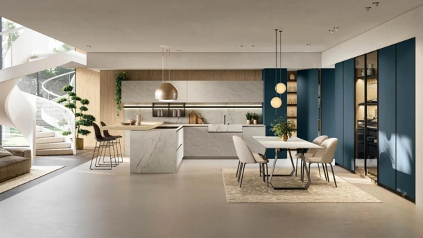 Modern Kitchen with Metropolis 02 Island by Stosa