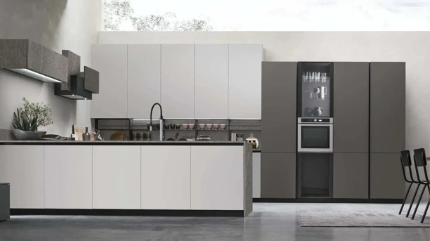 Modern Kitchen with Metropolis 13 Peninsula by Stosa