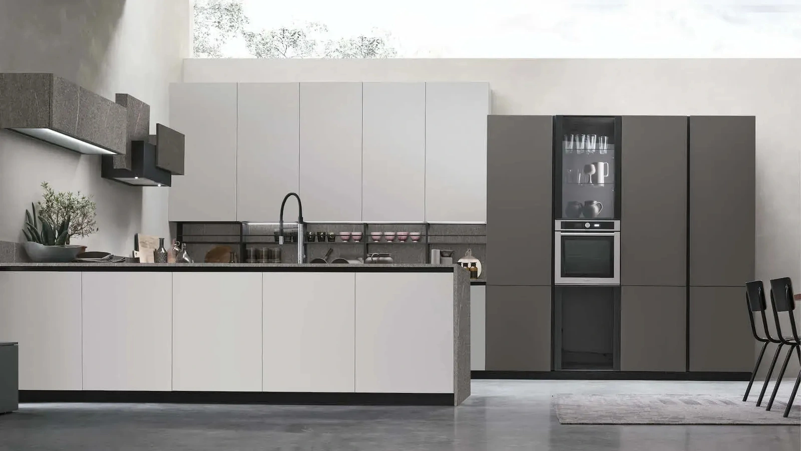 Modern Kitchen with Metropolis 13 Peninsula by Stosa