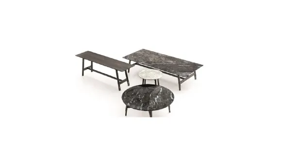 Aany coffee table with marble or wood top by Ditre Italia.