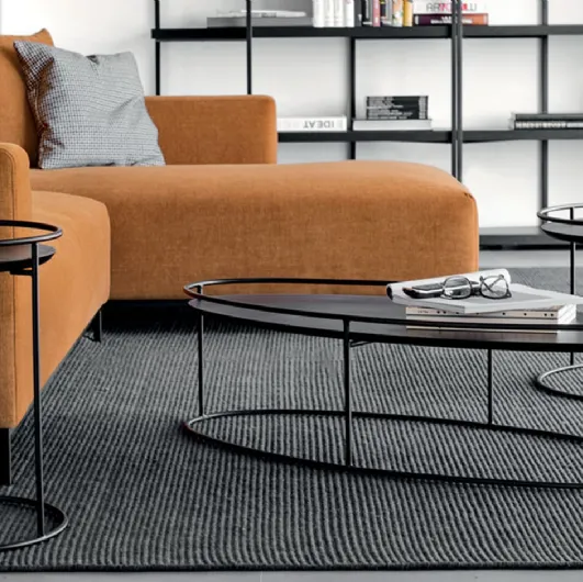 Atollo lacquered in Black wood coffee table by Calligaris.