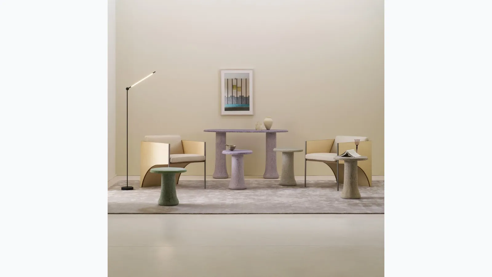 Babar coffee table in recycled glass and Glas Italia granules.