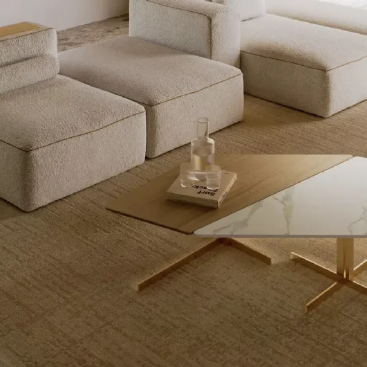 Bento wooden coffee table with SuperMarble by Bontempi