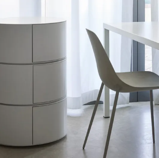 Mobile container Bon Bon in white lacquered metal by Opinion Ciatti