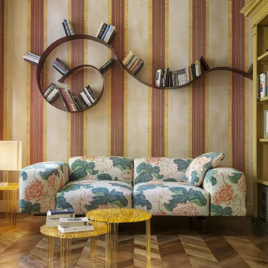 Kartell's Bookwarm shelf in thermoplastic technopolymer.