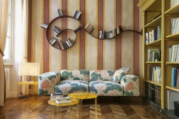 Kartell's Bookwarm shelf in thermoplastic technopolymer.