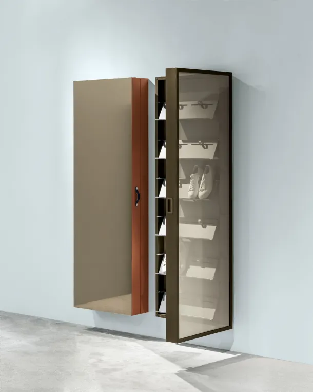Shoe rack mirror Box by Kristalia