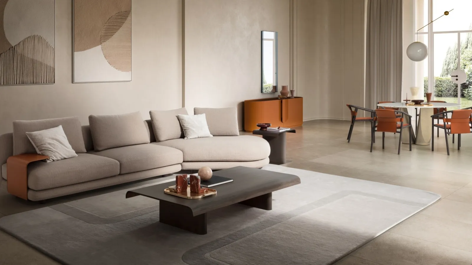 Modern wool rug Buckle by Ditre Italia.