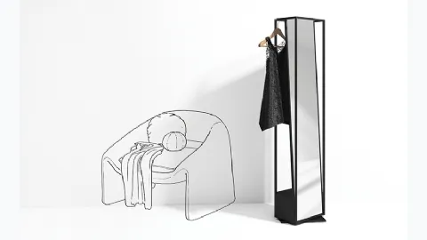 Mirror with coat rack Cage by Minotti Italy