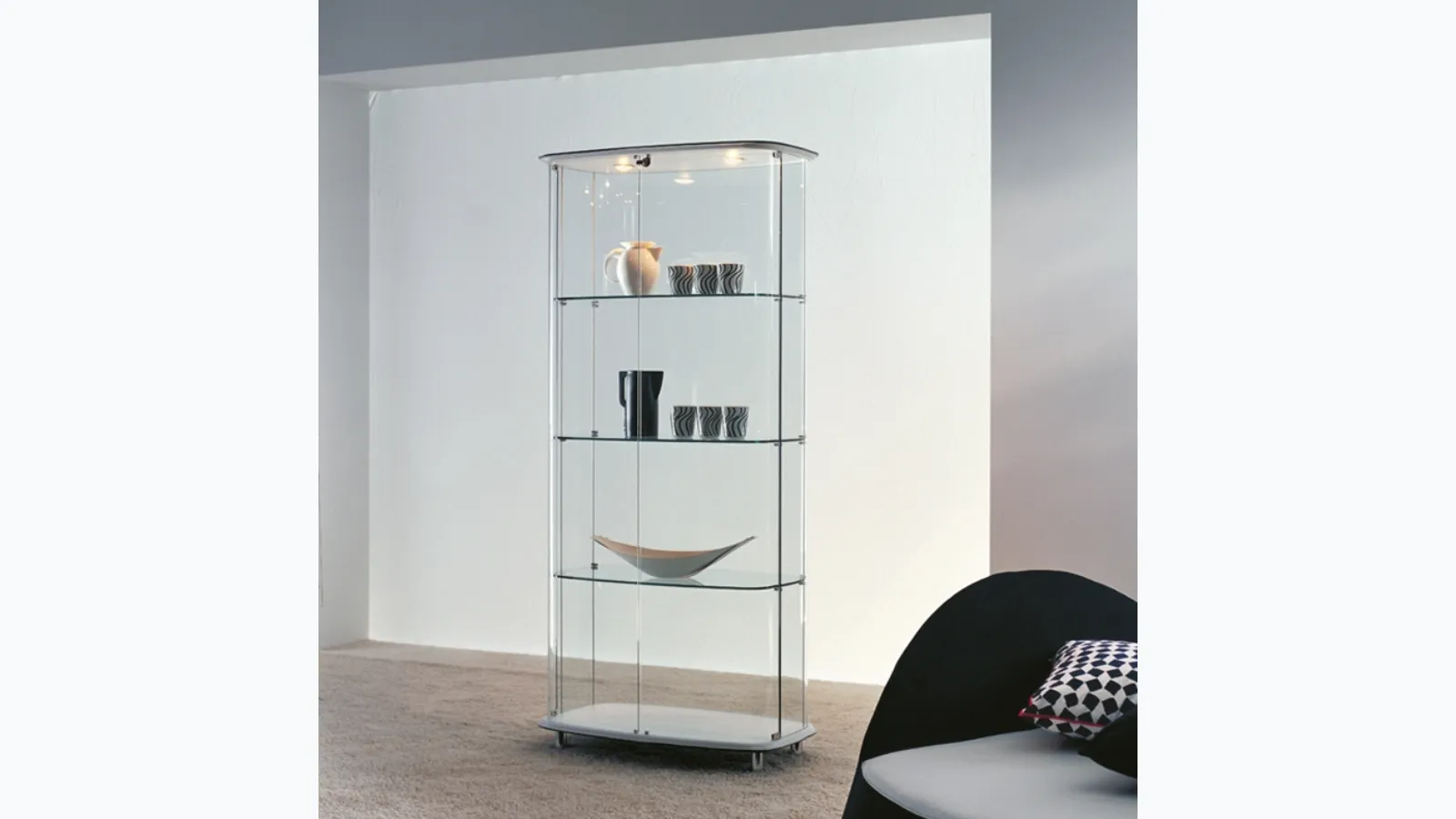 Glass and leather container Concerto by Cattelan Italia