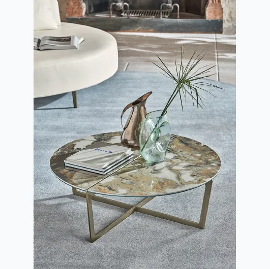 Round Cross Coffee Table by Bontempi