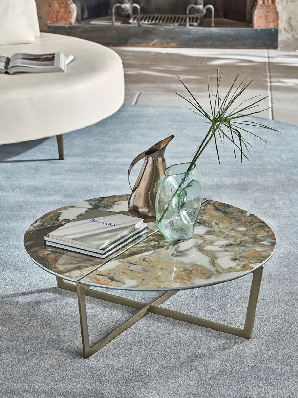 Round Cross Coffee Table by Bontempi
