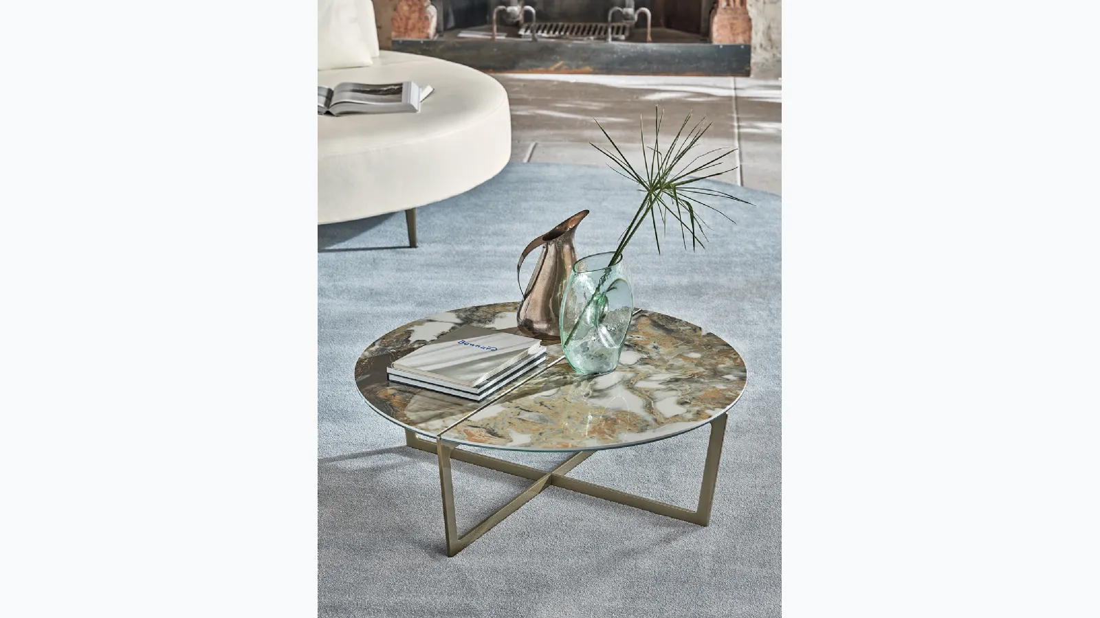 Round Cross Coffee Table by Bontempi