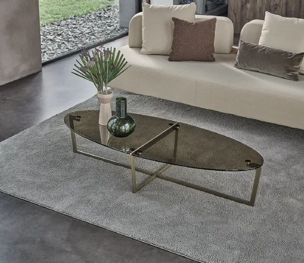 Oval Cross coffee table by Bontempi.