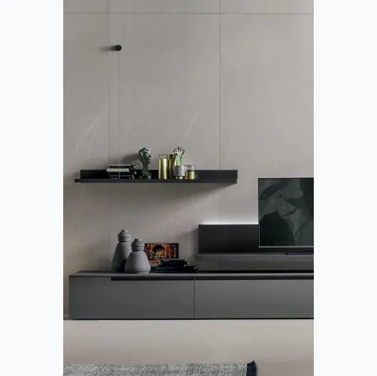 Elle & Filo shelves in carbon oak material by Tomasella.