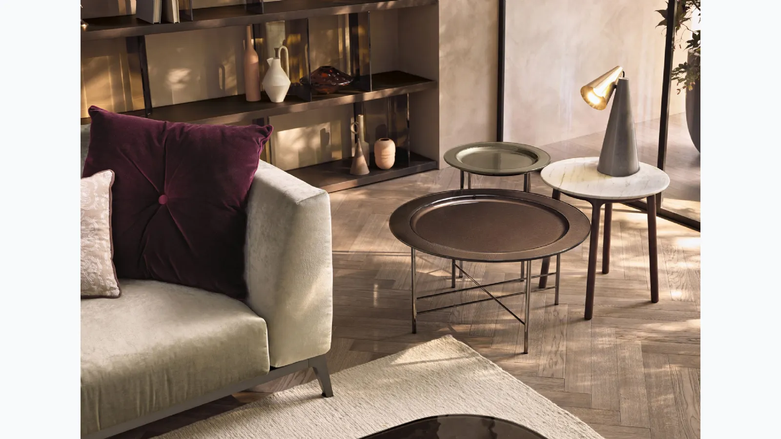 Round coffee table En by Fiam