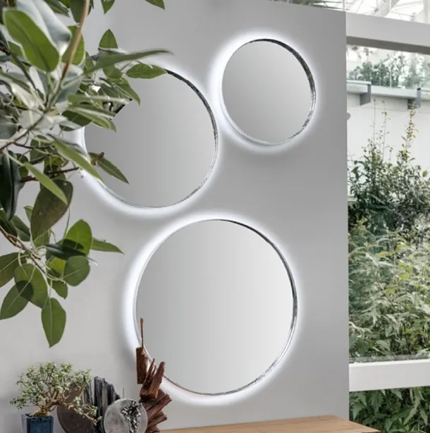 Round mirror Face to Face with steel frame by Alivar.