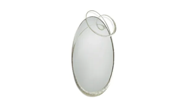 Oval mirror Ghirigori with wrought iron frame by Cantori.