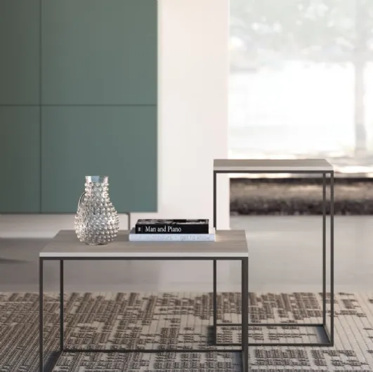 Ginestra coffee table with oxidized materic top by Orme.