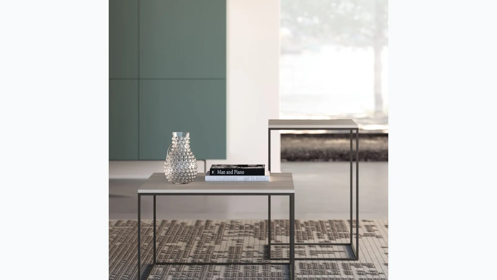 Ginestra coffee table with oxidized materic top by Orme.