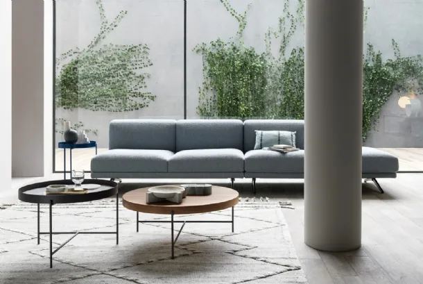 Round wooden or lacquered Globe coffee table by Novamobili.