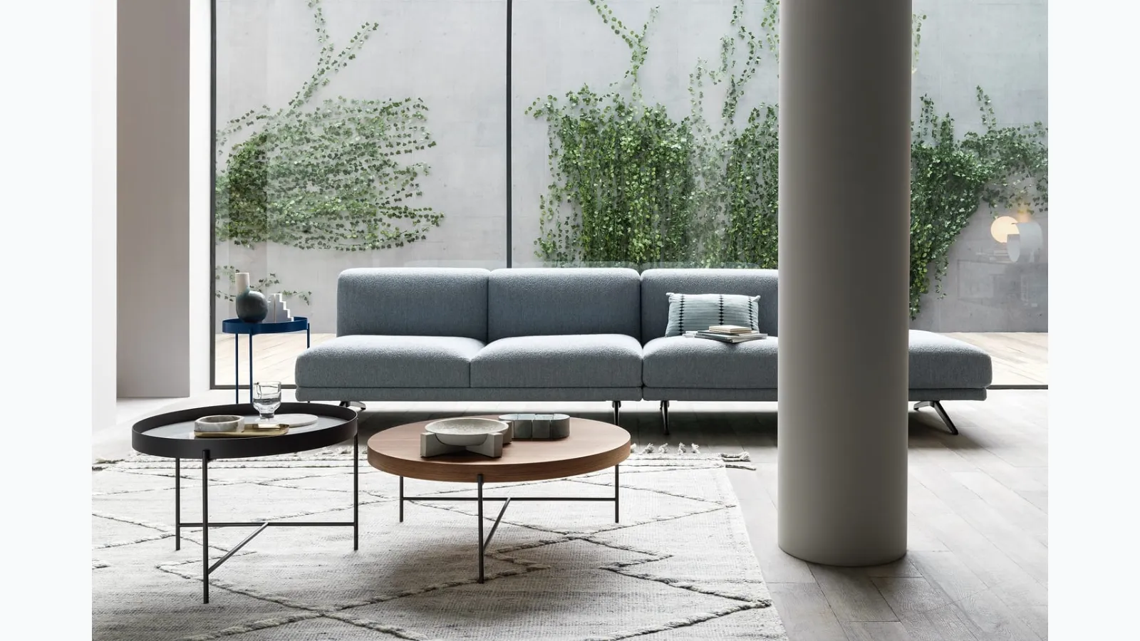 Round wooden or lacquered Globe coffee table by Novamobili.