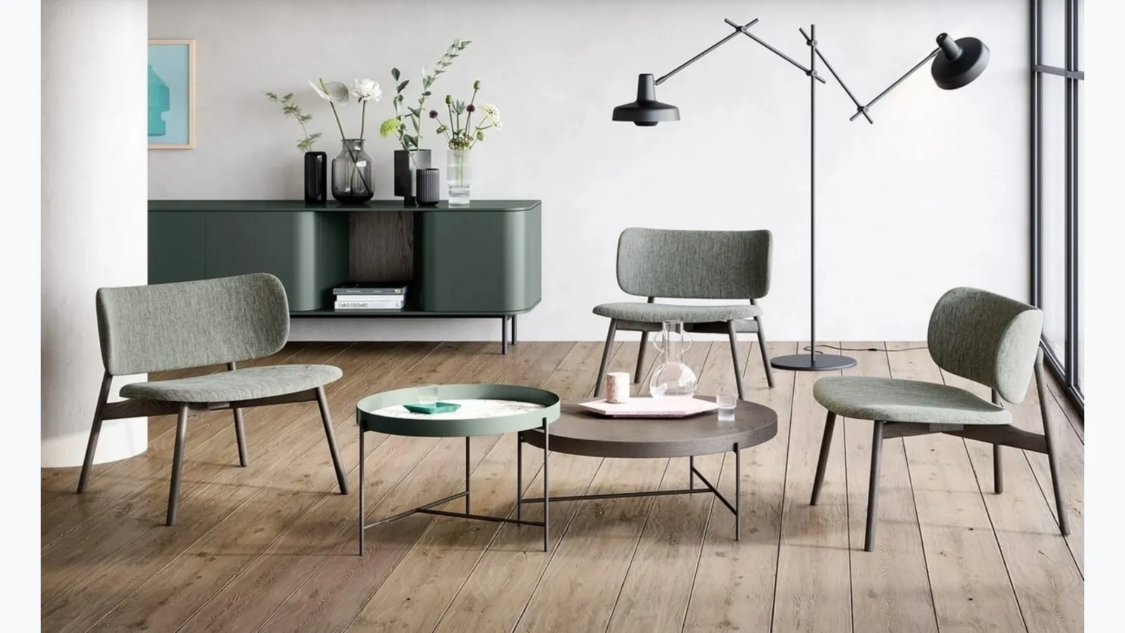 Round Globe coffee table in wood or metal and ceramic by Novamobili.