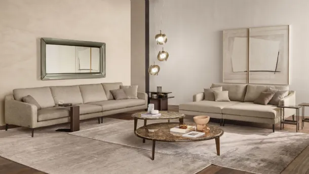 Halo coffee table in marble or glass by Fiam.