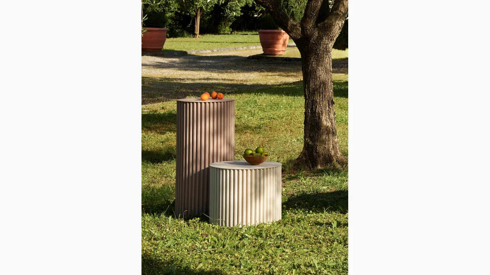 Herclino tables in ecological concrete by Opinion Ciatti