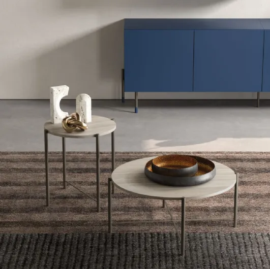 Round coffee table Iris in oxidized Materic by Orme