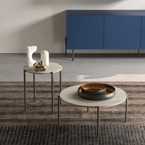 Round coffee table Iris in oxidized Materic by Orme