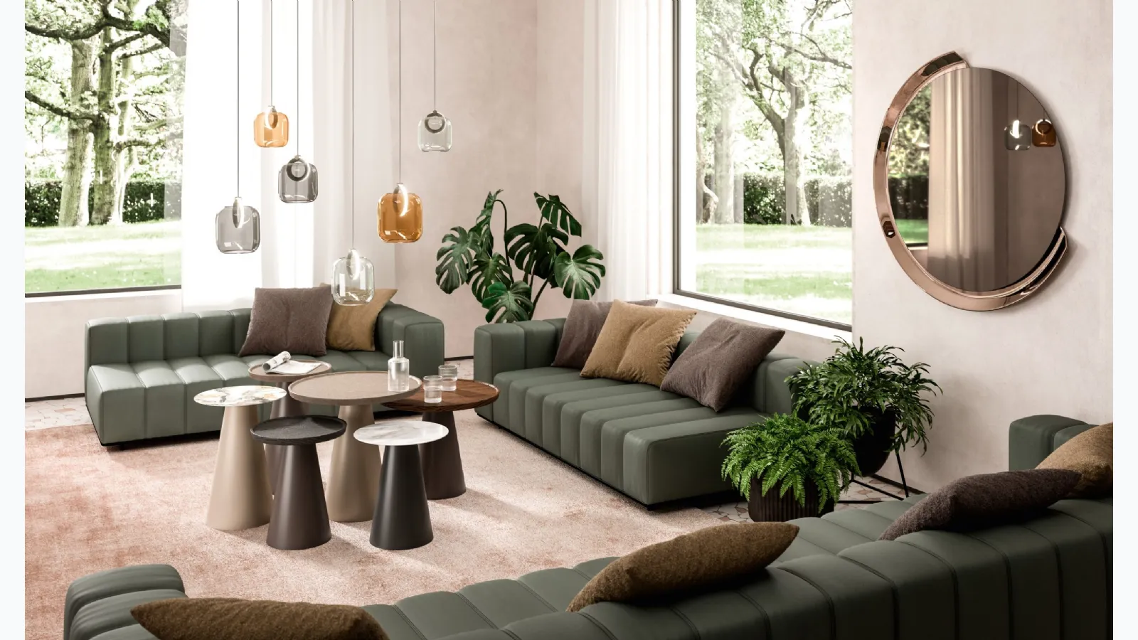 Koni coffee table in ceramic or wood with Ozzio metal base.