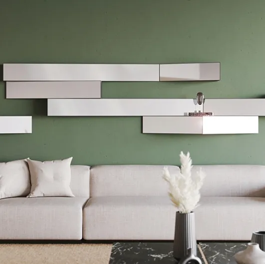 Metal shelves with mirror Look by Minotti Italia