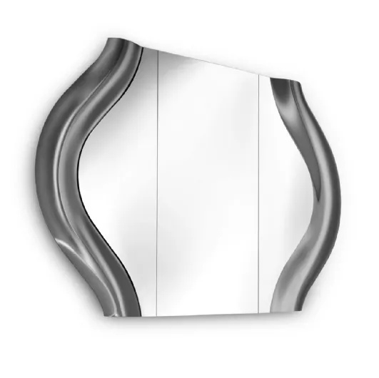 Magnificent mirror with a curved glass frame by Fiam.