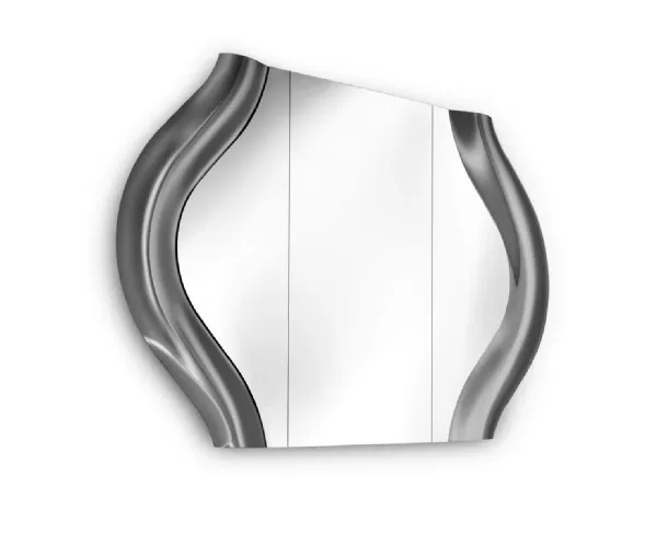 Magnificent mirror with a curved glass frame by Fiam.
