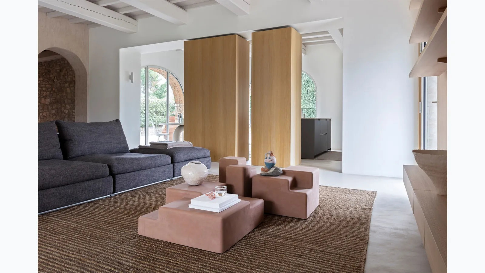 Matrix cement coffee tables by Mogg