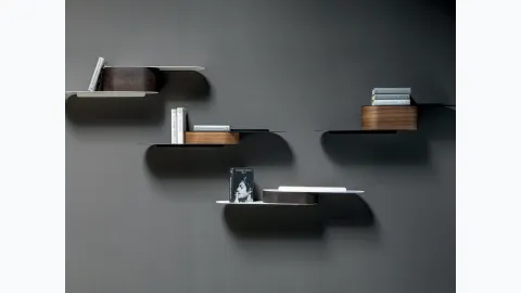 Tonin Casa metal and wood snowboard shelves