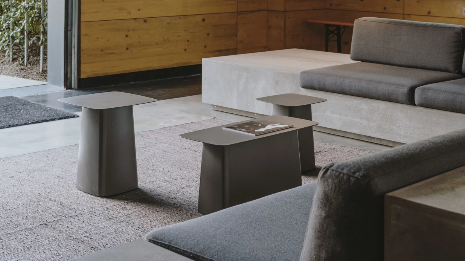 Aluminum sheet Metal Side Tables by Vitra.