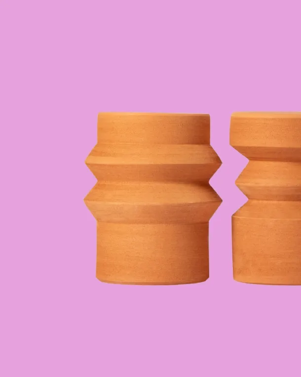 Terracotta Mila and Milo coffee tables by Miniforms