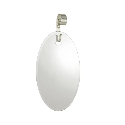 Oval Mirabelle mirror with wrought iron hook by Cantori.