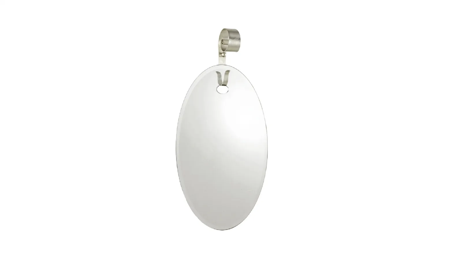 Oval Mirabelle mirror with wrought iron hook by Cantori.