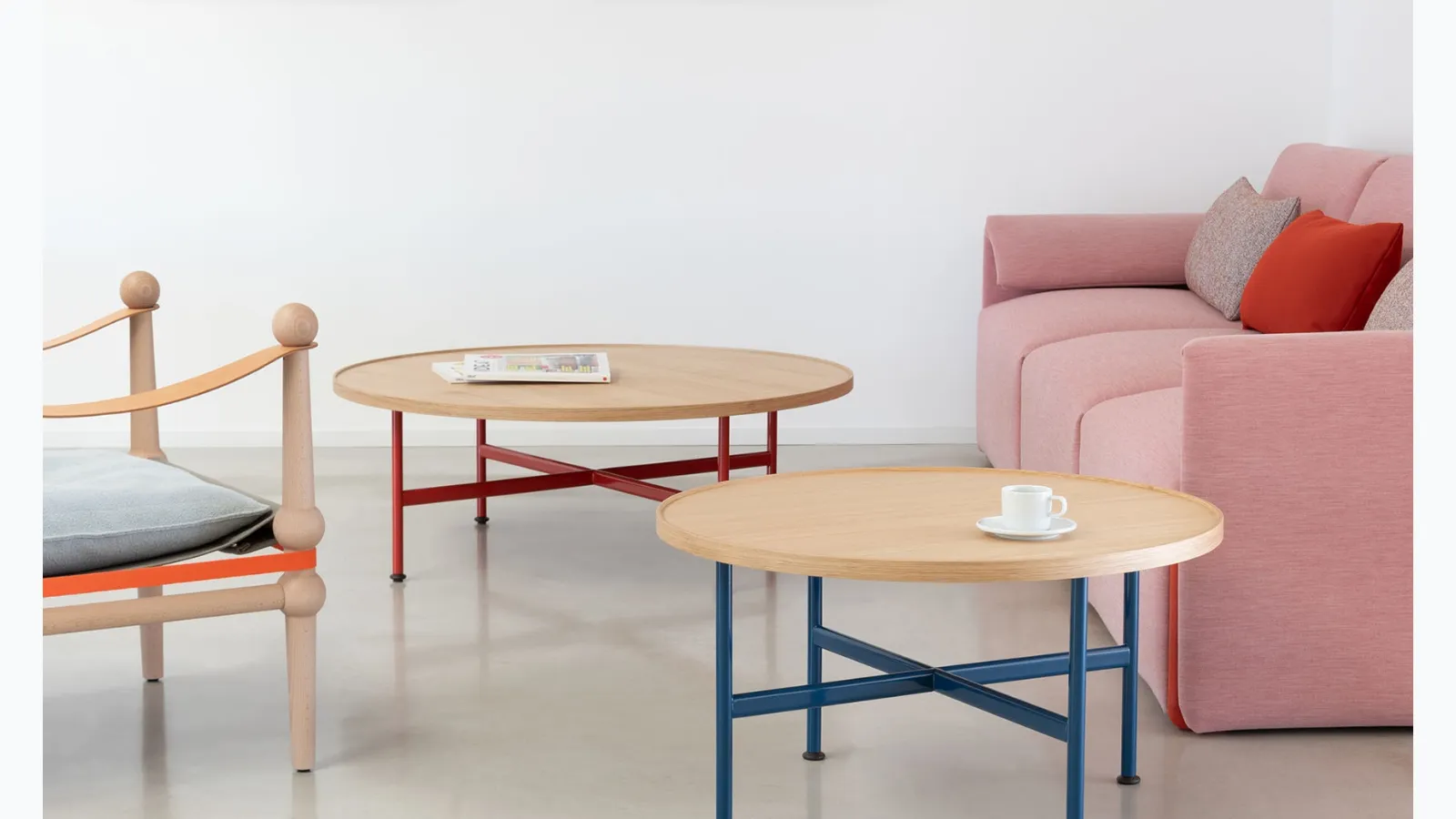 Motta natural oak veneered coffee table by Magis