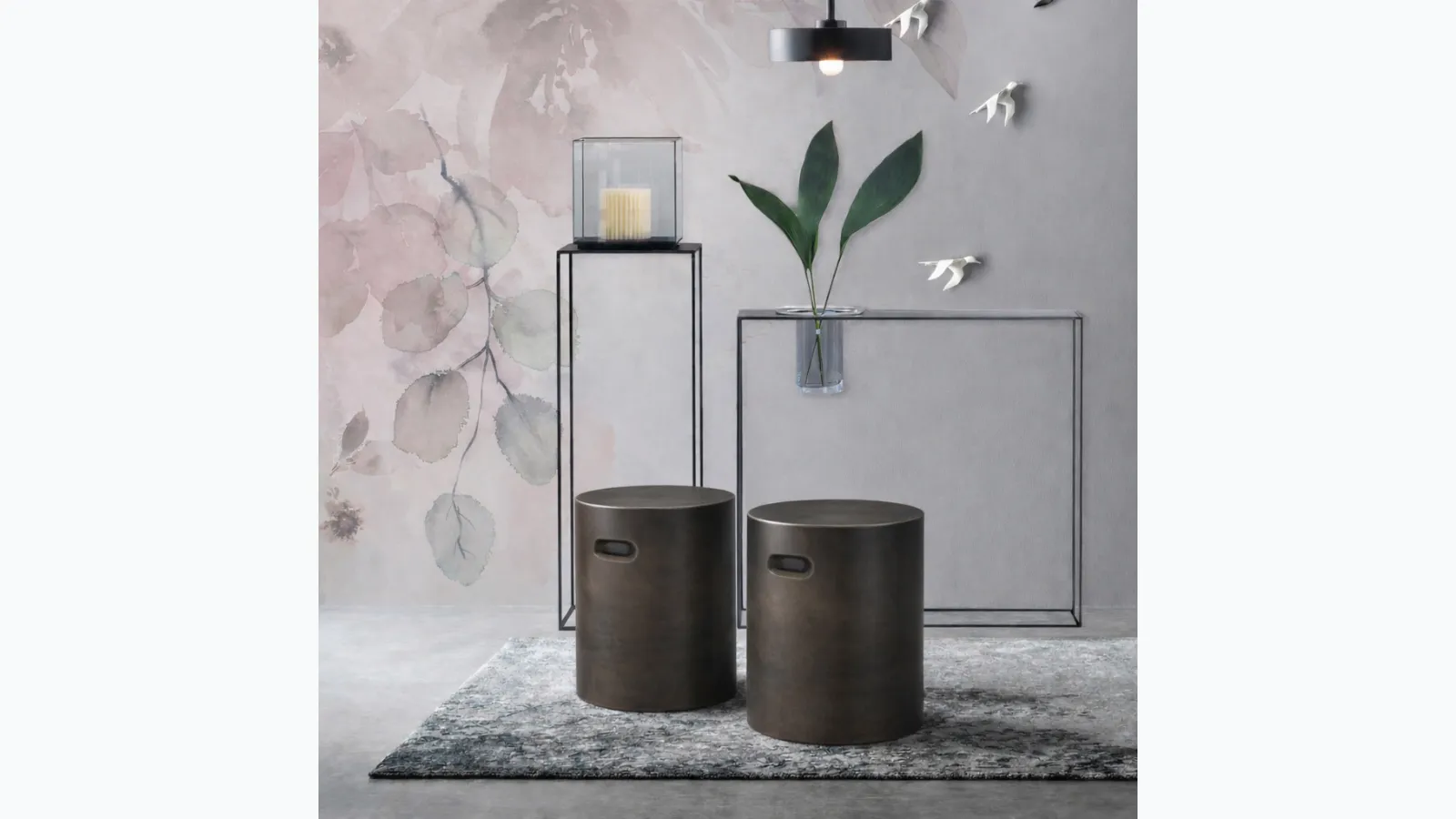 Adriani e Rossi's pouf Nappe in porcelain stoneware.