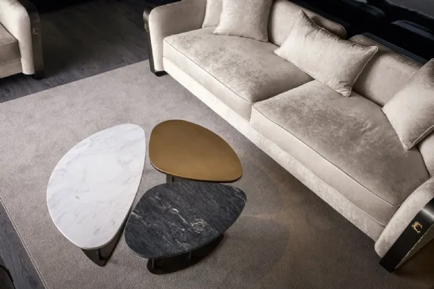 Water Lily coffee table with a stone, marble or metal top, from Cantori.