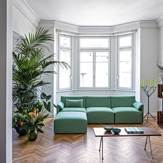 Beechwood top and iron structure Officina Low Table by Magis.