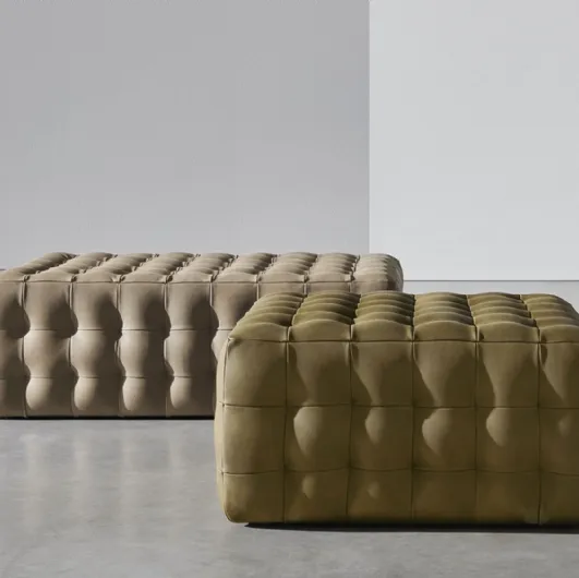 Chocolate pouf padded and quilted by Twils